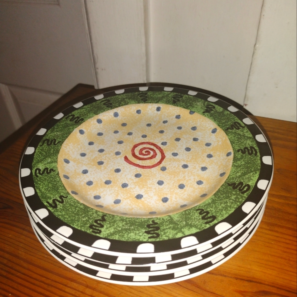 Vintage 90's Furio Confetti Design 4 Salad Plates